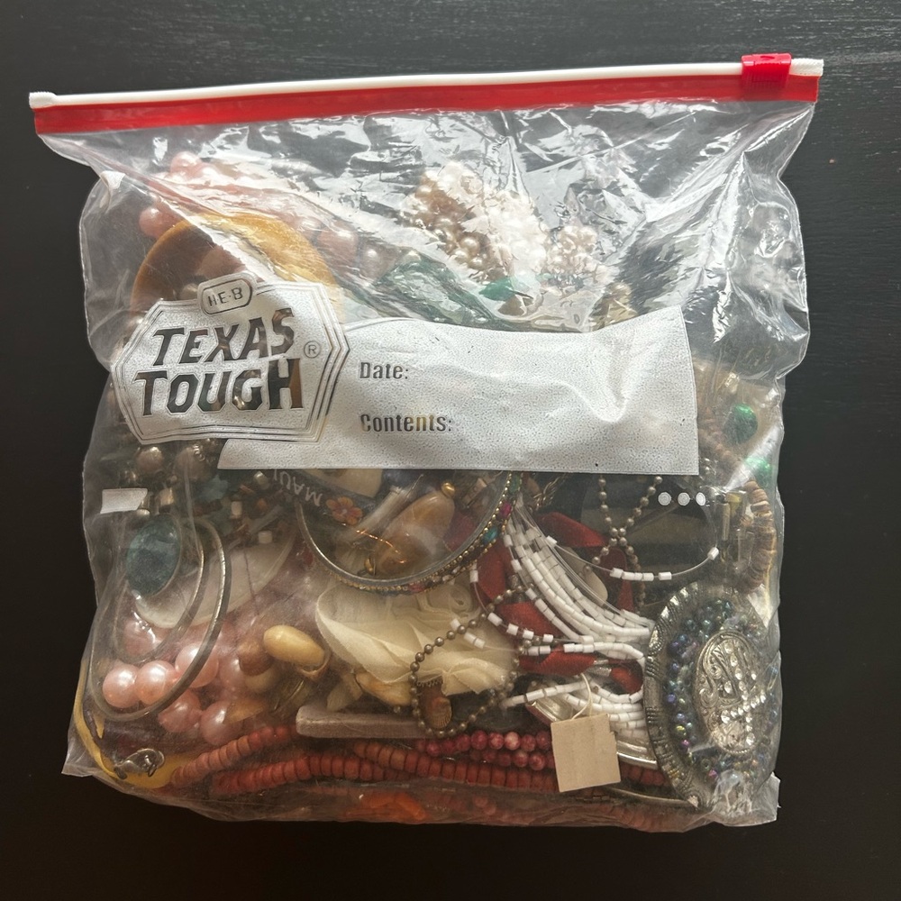 Assorted Jewelry Bag with Beads and Bracelets